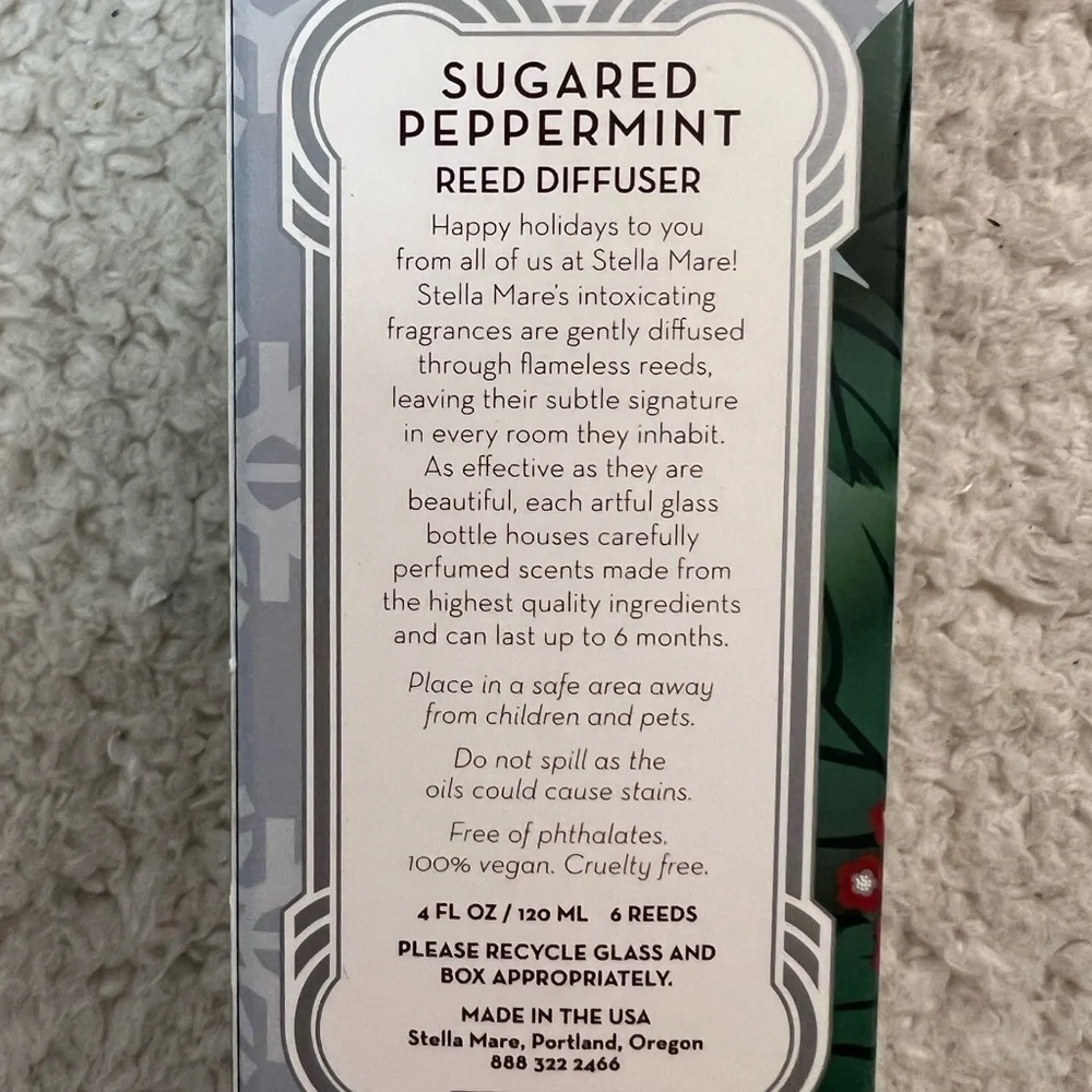 Pacifica Stella Mare Sugared Peppermint Soy Candle + Reed Diffuser Set